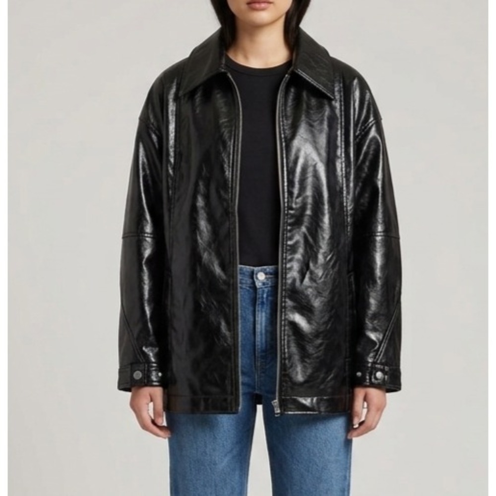 Free People‎ Sloane Women's Size S Black Vegan Leather Jacket NWT